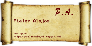 Pieler Alajos névjegykártya